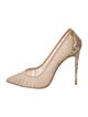 Christian Louboutin Lace Pattern Pleated Accents Pumps