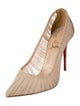 Christian Louboutin Lace Pattern Pleated Accents Pumps