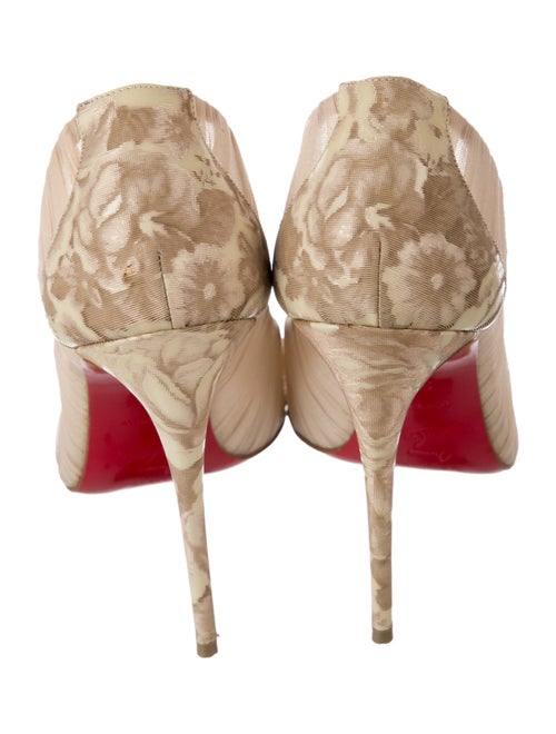 Christian Louboutin Lace Pattern Pleated Accents Pumps