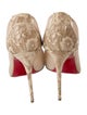 Christian Louboutin Lace Pattern Pleated Accents Pumps