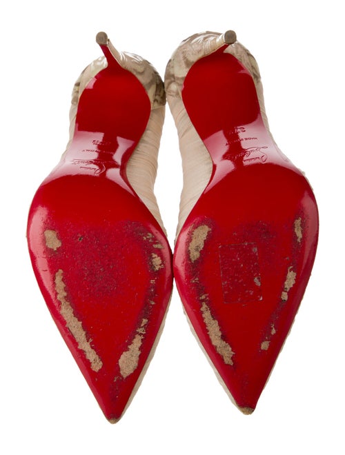 Christian Louboutin Lace Pattern Pleated Accents Pumps
