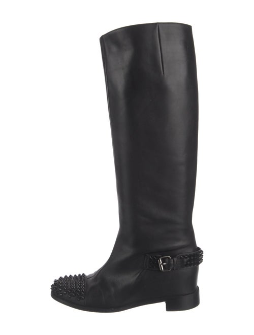 Christian Louboutin Spike Accents Leather Riding Boots