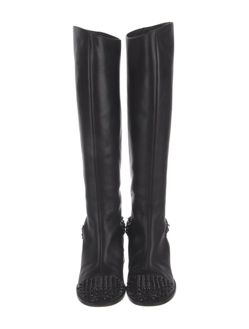 Christian Louboutin Spike Accents Leather Riding Boots