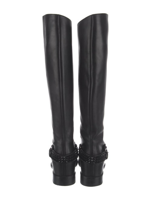 Christian Louboutin Spike Accents Leather Riding Boots