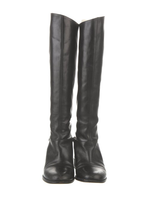 Christian Louboutin Chain-Link Accent Leather Riding Boots