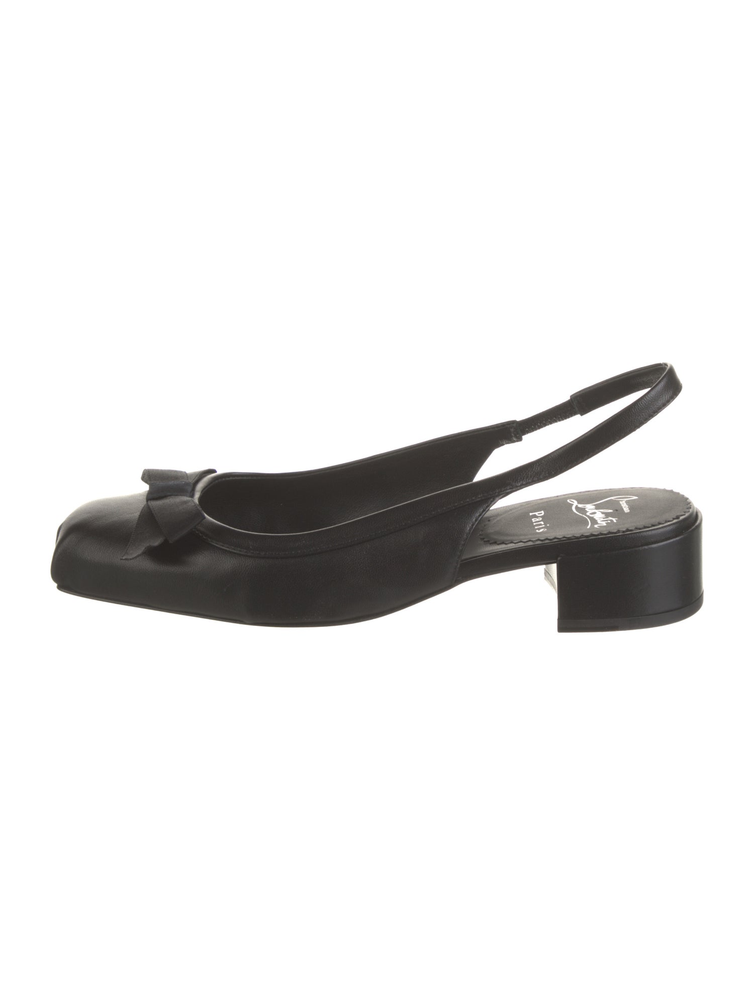 Christian Louboutin Leather Bow Accents Slingback Sandals