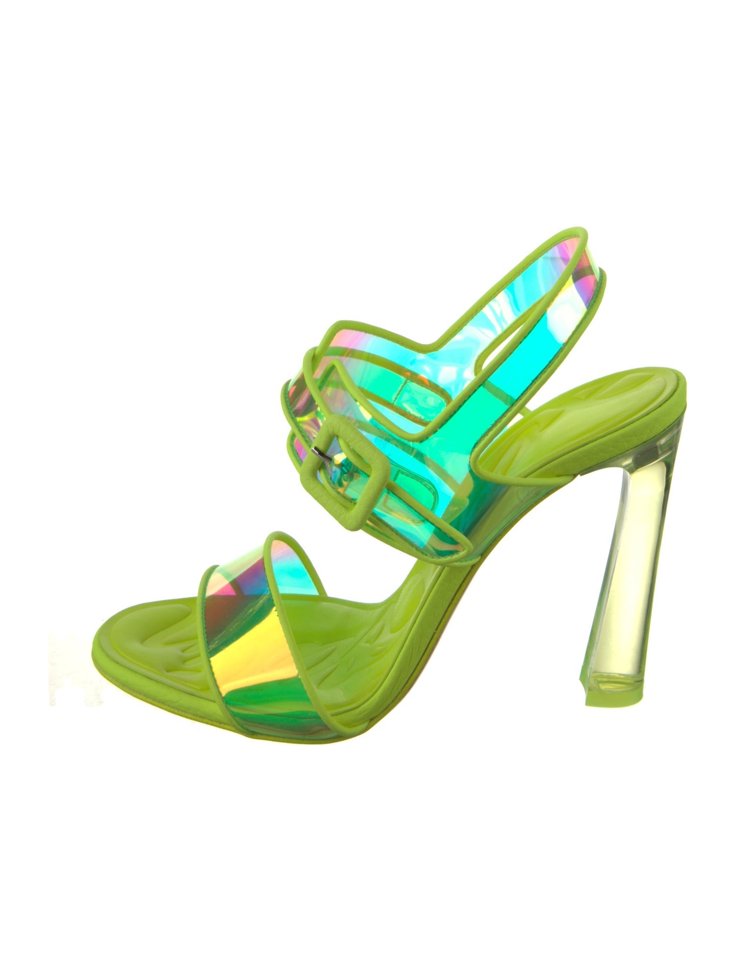 Christian Louboutin PVC Leather Trim Embellishment Slingback Sandals w/ Tags