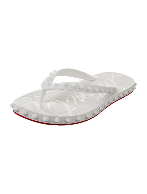 Christian Louboutin Rubber Studded Accents Flip Flops