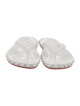 Christian Louboutin Rubber Studded Accents Flip Flops