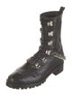 Christian Louboutin Leather Chain-Link Accents Combat Boots