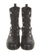 Christian Louboutin Leather Chain-Link Accents Combat Boots