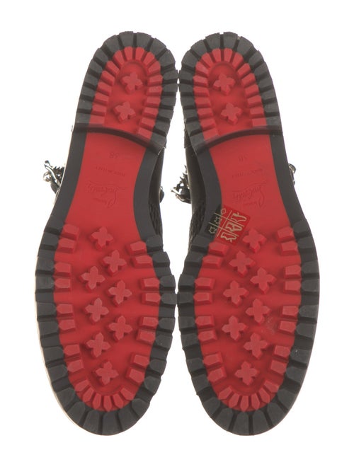 Christian Louboutin Leather Chain-Link Accents Combat Boots