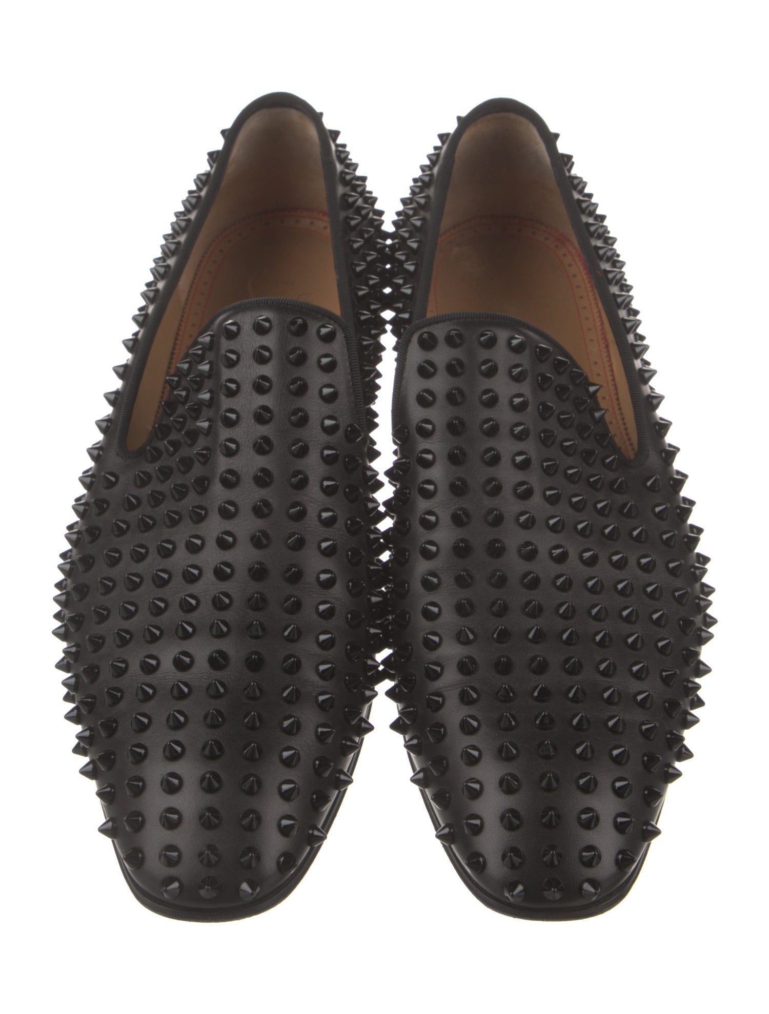 Christian Louboutin Spike Accents Leather Loafers
