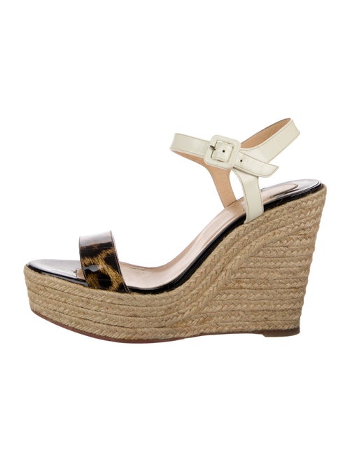 Christian Louboutin Patent Leather Animal Print Espadrilles