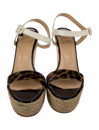 Christian Louboutin Patent Leather Animal Print Espadrilles