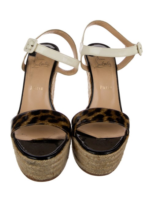 Christian Louboutin Patent Leather Animal Print Espadrilles