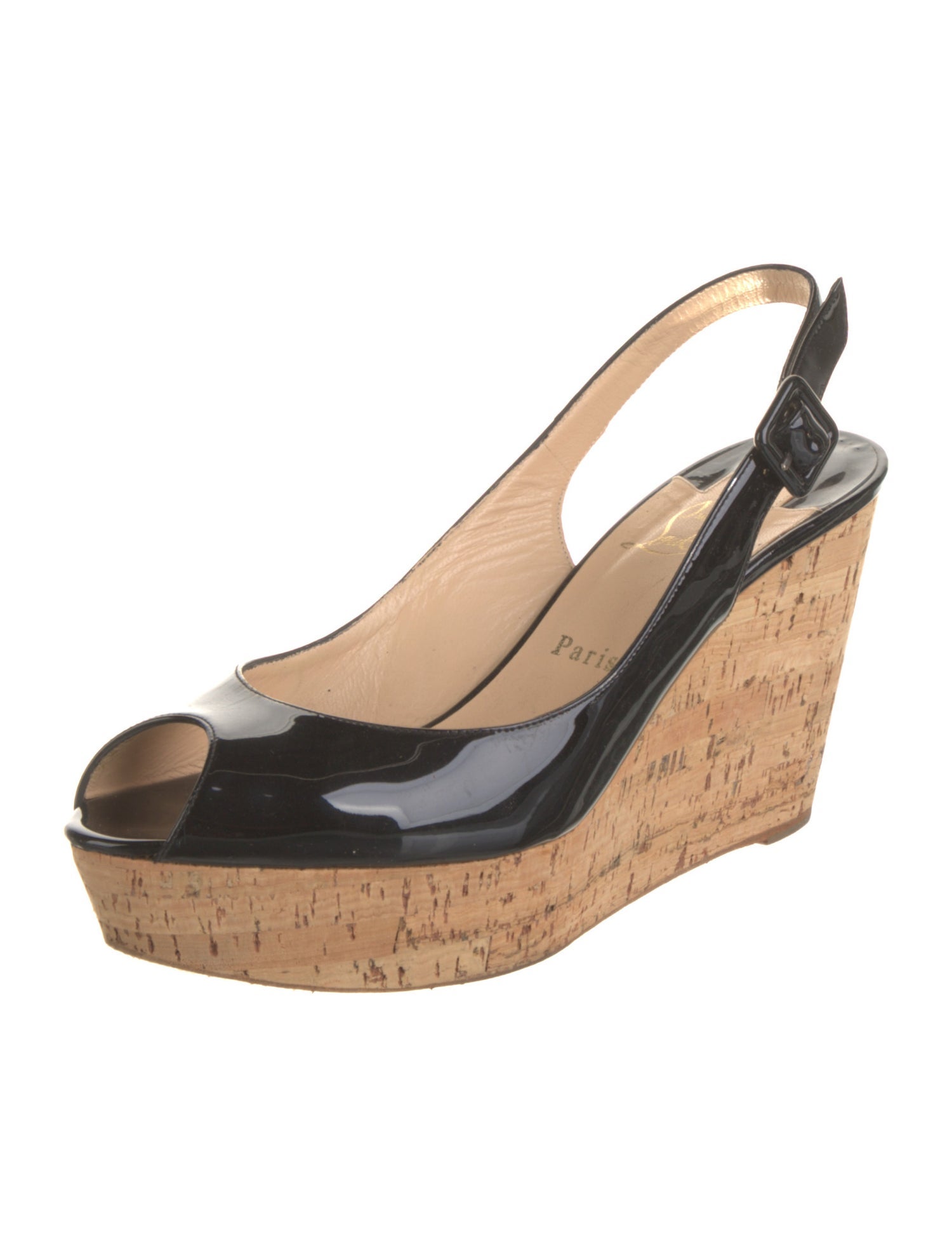 Christian Louboutin Patent Leather Slingback Pumps