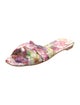 Christian Louboutin Satin Floral Print Slides w/ Tags