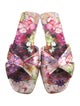 Christian Louboutin Satin Floral Print Slides w/ Tags