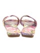 Christian Louboutin Satin Floral Print Slides w/ Tags