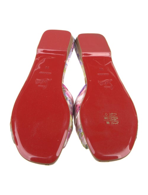 Christian Louboutin Satin Floral Print Slides w/ Tags