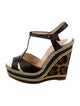 Christian Louboutin Leather Animal Print T-Strap Sandals