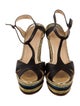 Christian Louboutin Leather Animal Print T-Strap Sandals