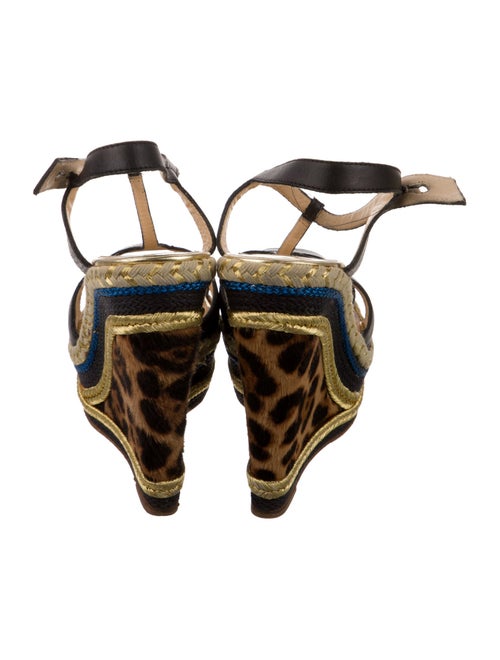 Christian Louboutin Leather Animal Print T-Strap Sandals