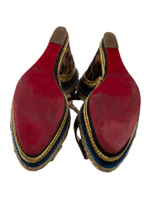 Christian Louboutin Leather Animal Print T-Strap Sandals