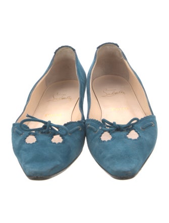 Christian Louboutin Suede Cutout Accent Ballet Flats