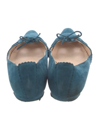 Christian Louboutin Suede Cutout Accent Ballet Flats