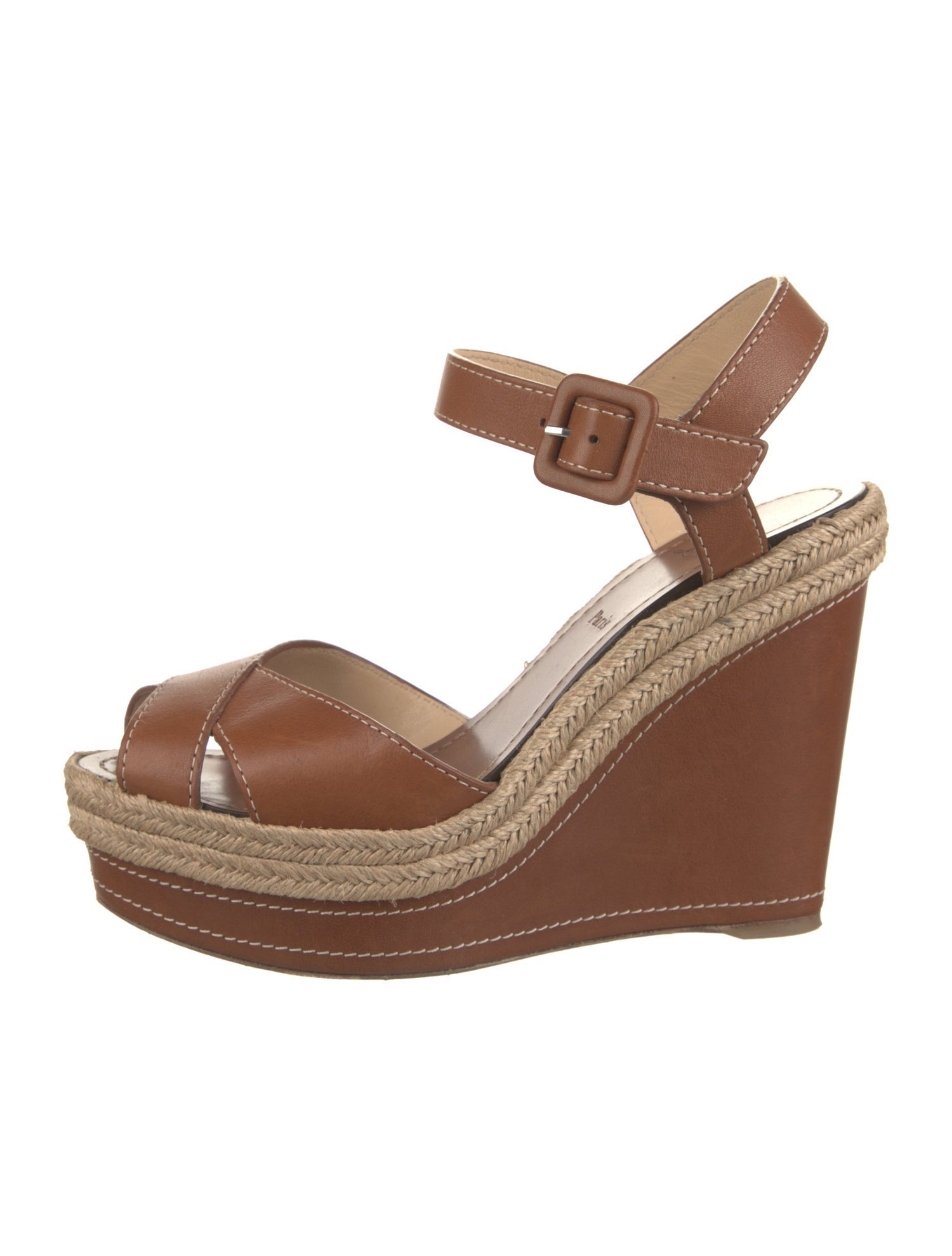 Christian Louboutin Leather Braided Accents Espadrilles