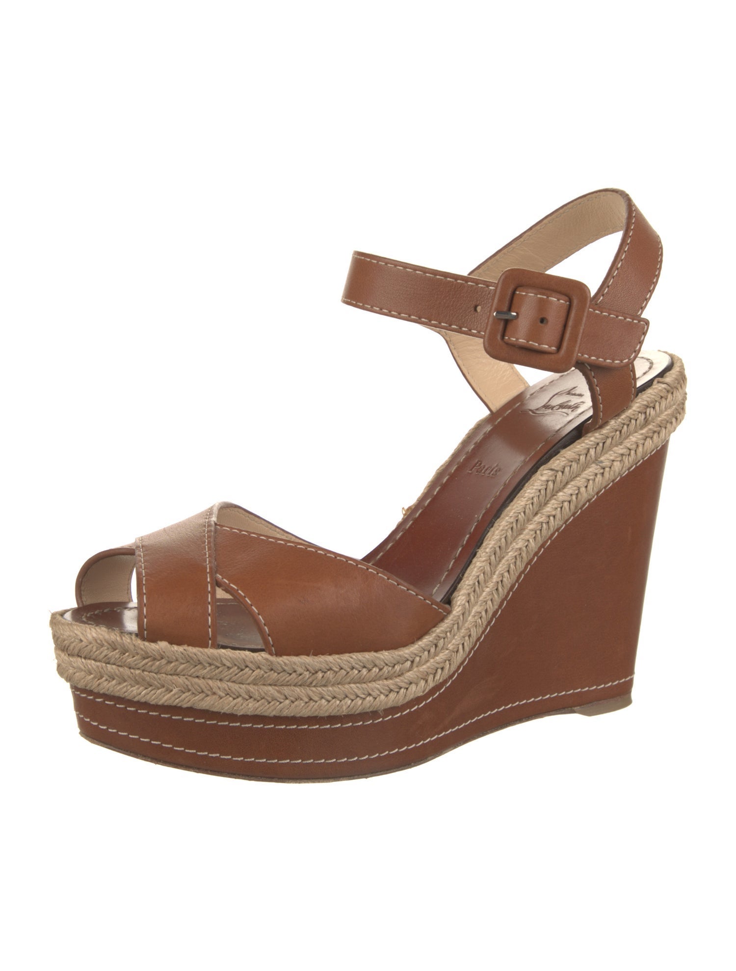 Christian Louboutin Leather Braided Accents Espadrilles