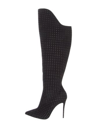 Christian Louboutin Suede Studded Accents Boots