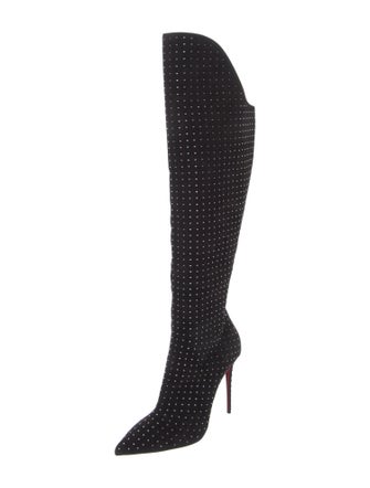 Christian Louboutin Suede Studded Accents Boots