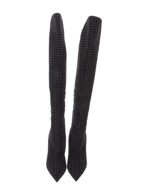 Christian Louboutin Suede Studded Accents Boots