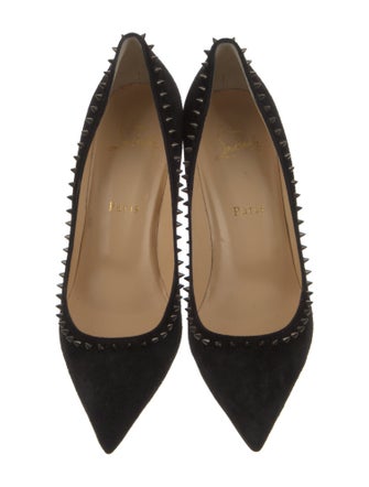 Christian Louboutin Spike Accents Suede Pumps
