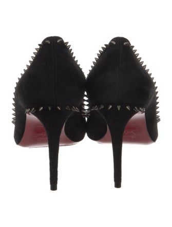 Christian Louboutin Spike Accents Suede Pumps