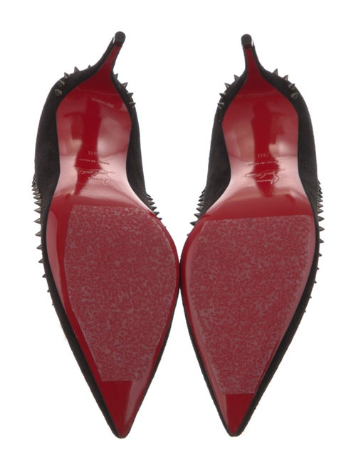 Christian Louboutin Spike Accents Suede Pumps