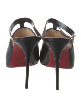 Christian Louboutin Leather Chain-Link Accents Slides