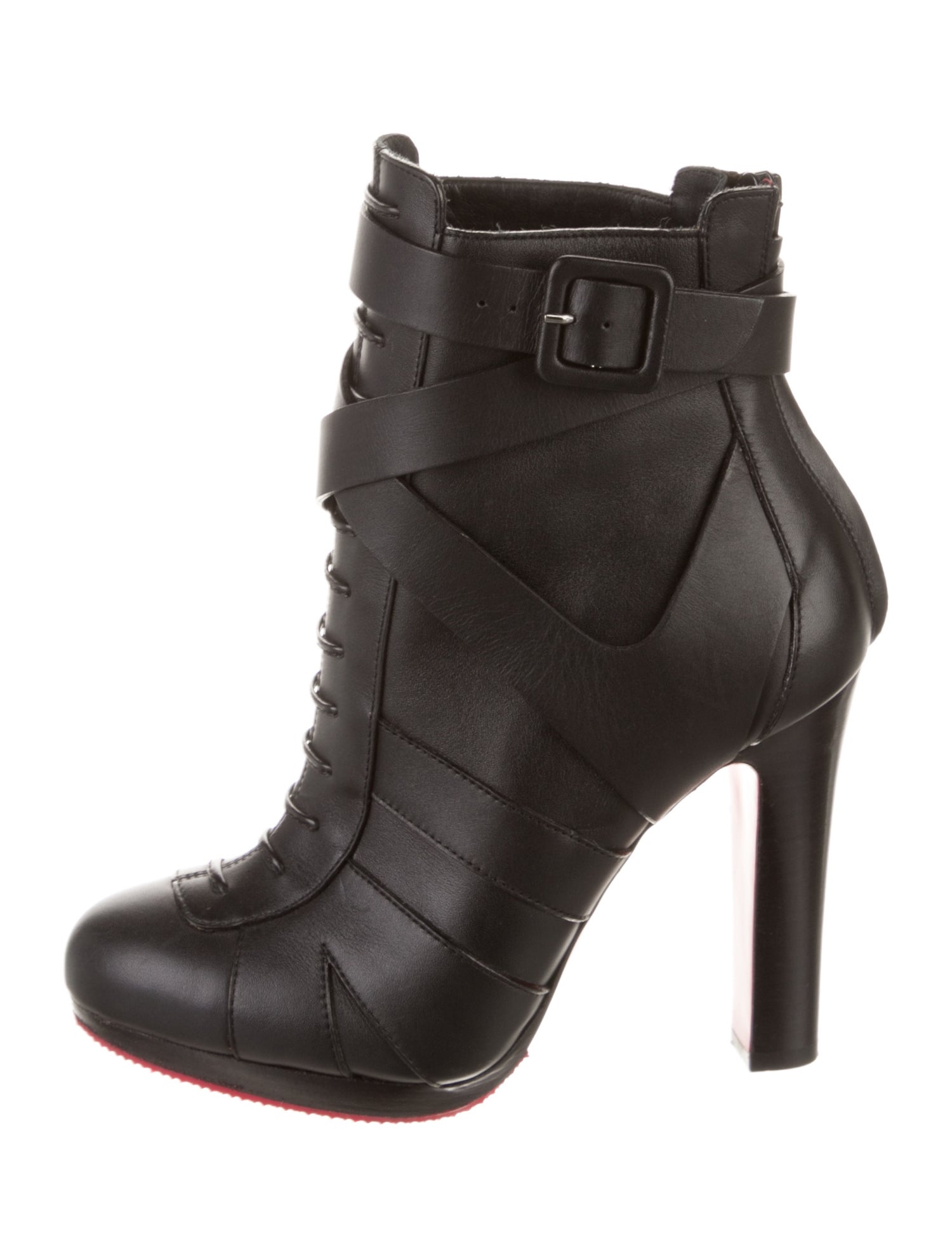 Christian Louboutin Leather Lace-Up Boots