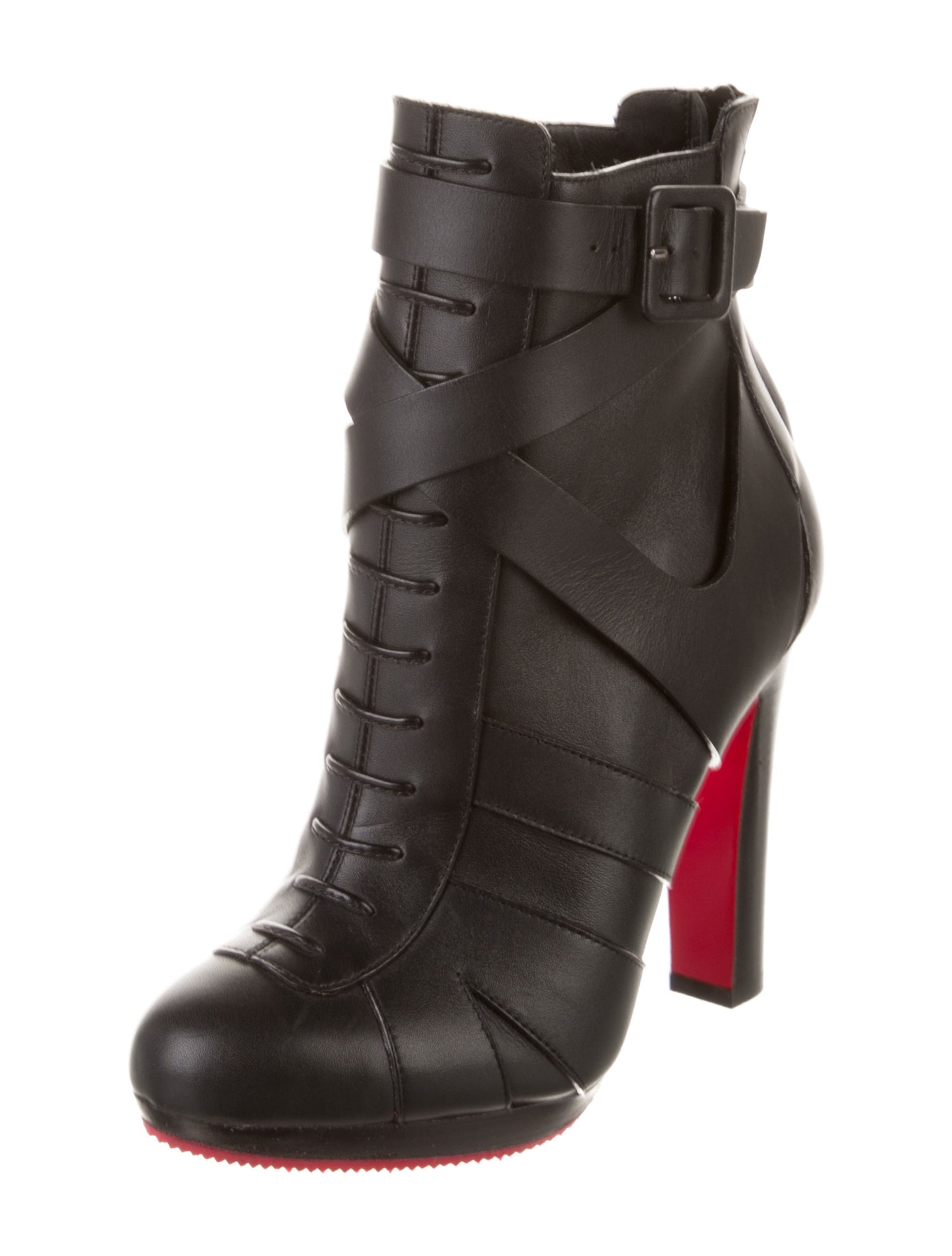 Christian Louboutin Leather Lace-Up Boots