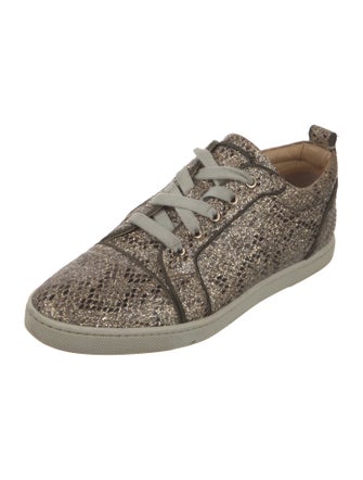 Christian Louboutin Glitter Animal Print Sneakers