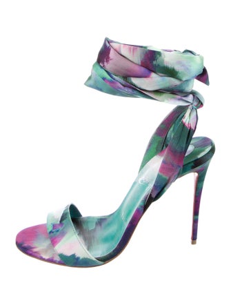 Christian Louboutin Satin Tie-Dye Print Sandals