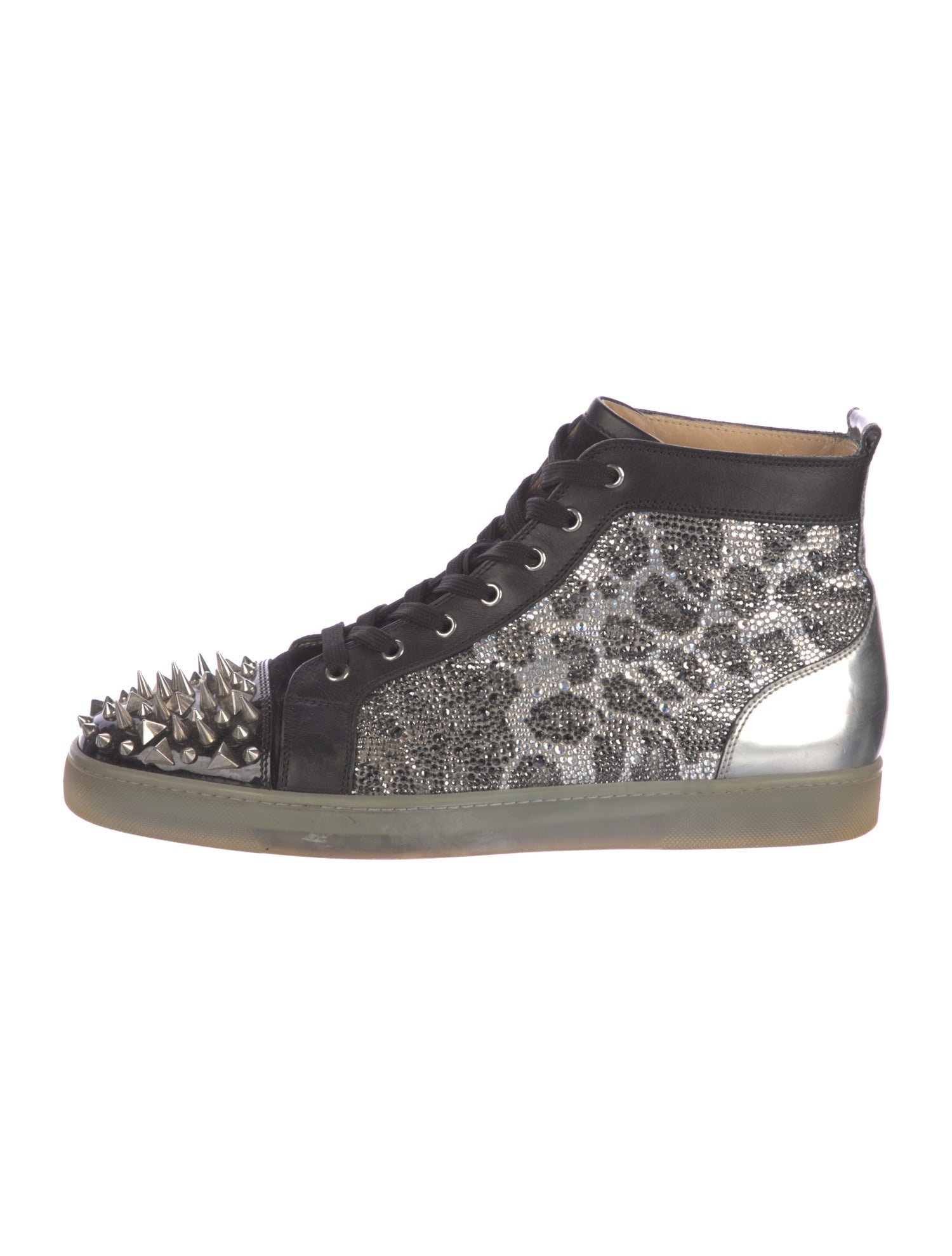 Christian Louboutin Spike Accents Leather Sneakers