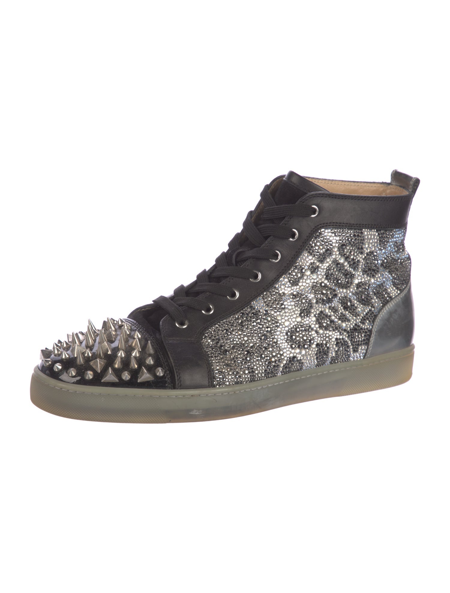 Christian Louboutin Spike Accents Leather Sneakers