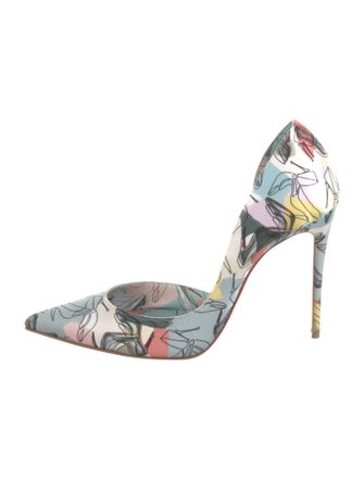 Christian Louboutin Satin Printed D'Orsay Pumps