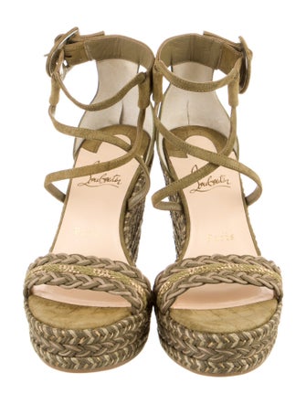 Christian Louboutin Suede Braided Accents Espadrilles