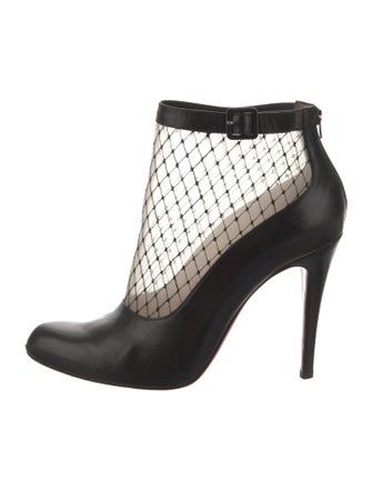 Christian Louboutin Leather Mesh Accents Boots