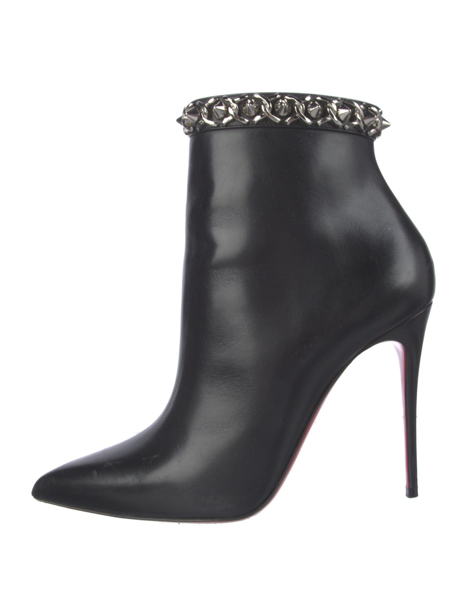 Christian Louboutin Spike Accents Leather Boots